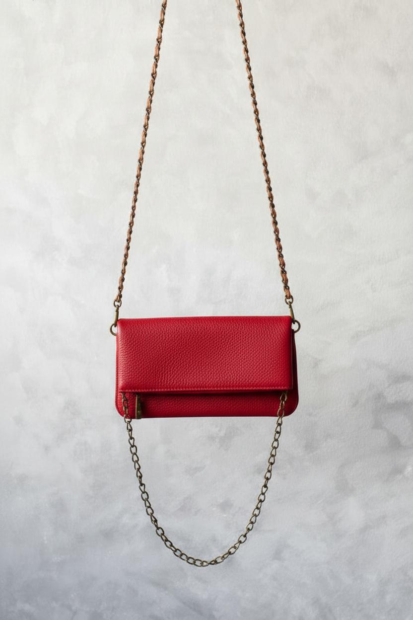 Bolso de piel rojo Liberta