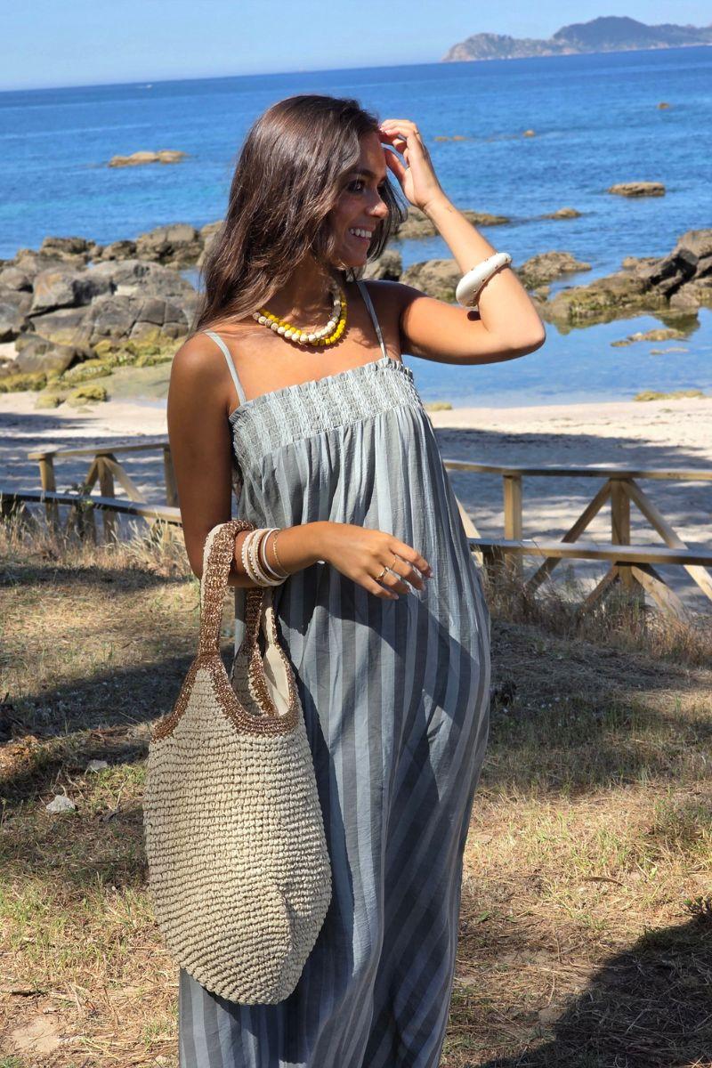 Bolso de Playa en Natural y Dorado