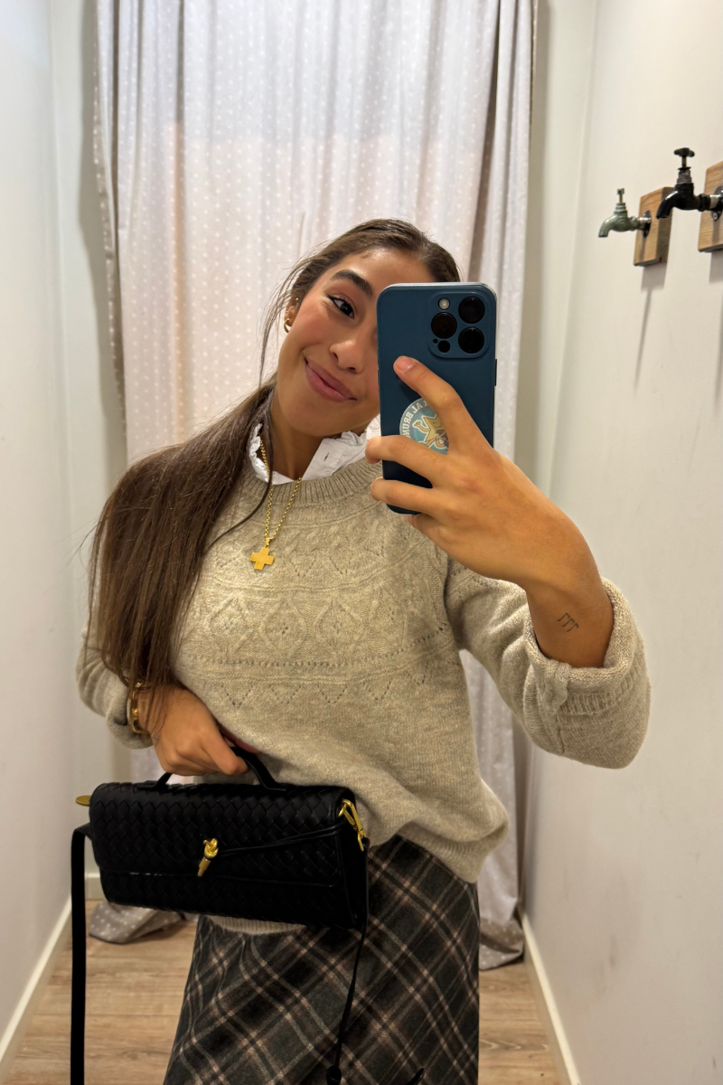Bolso Baguetto Trenzado Negro