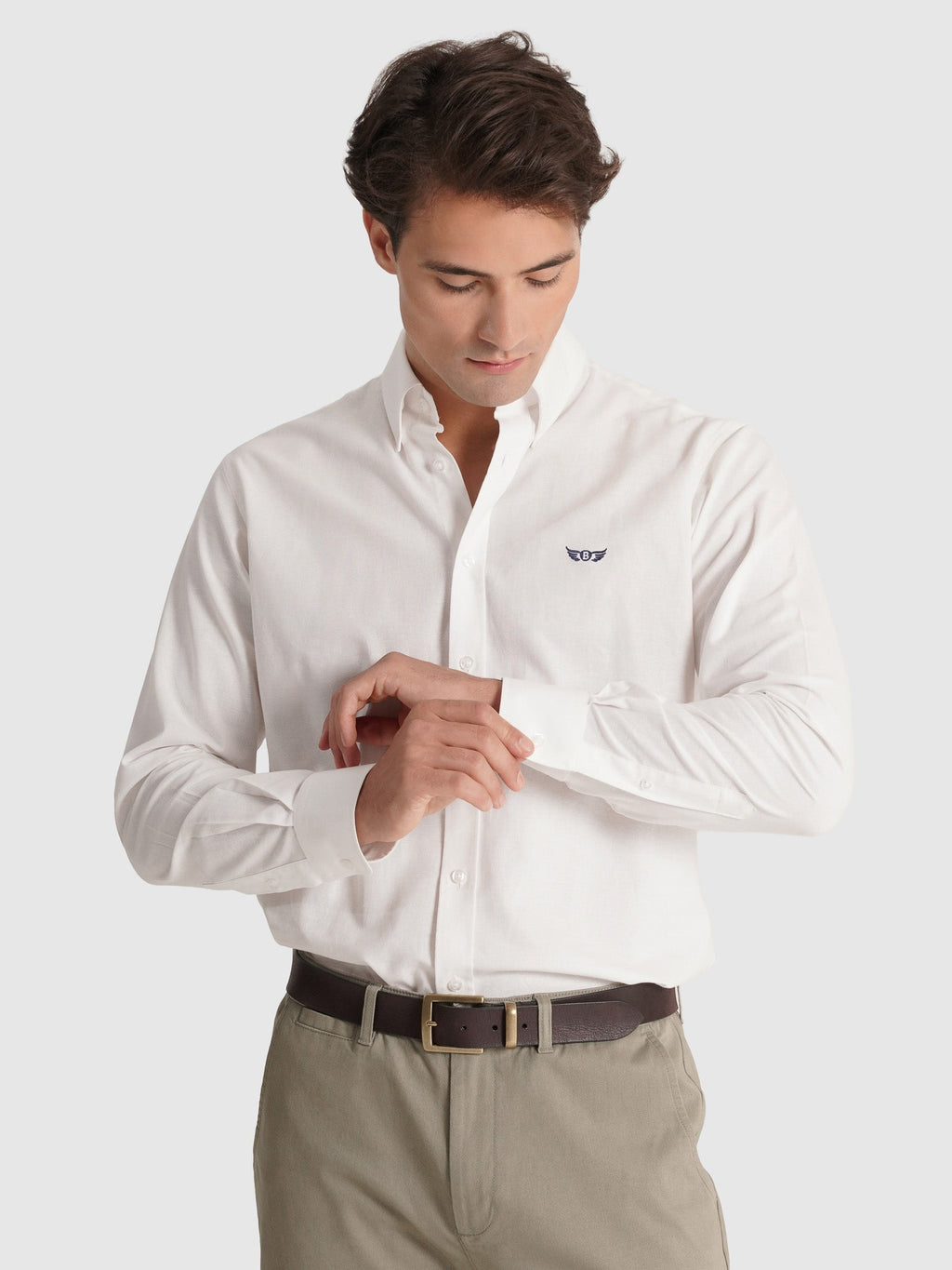 Luciano Camisa Algodon Branca Manga Comprida Regular Fit