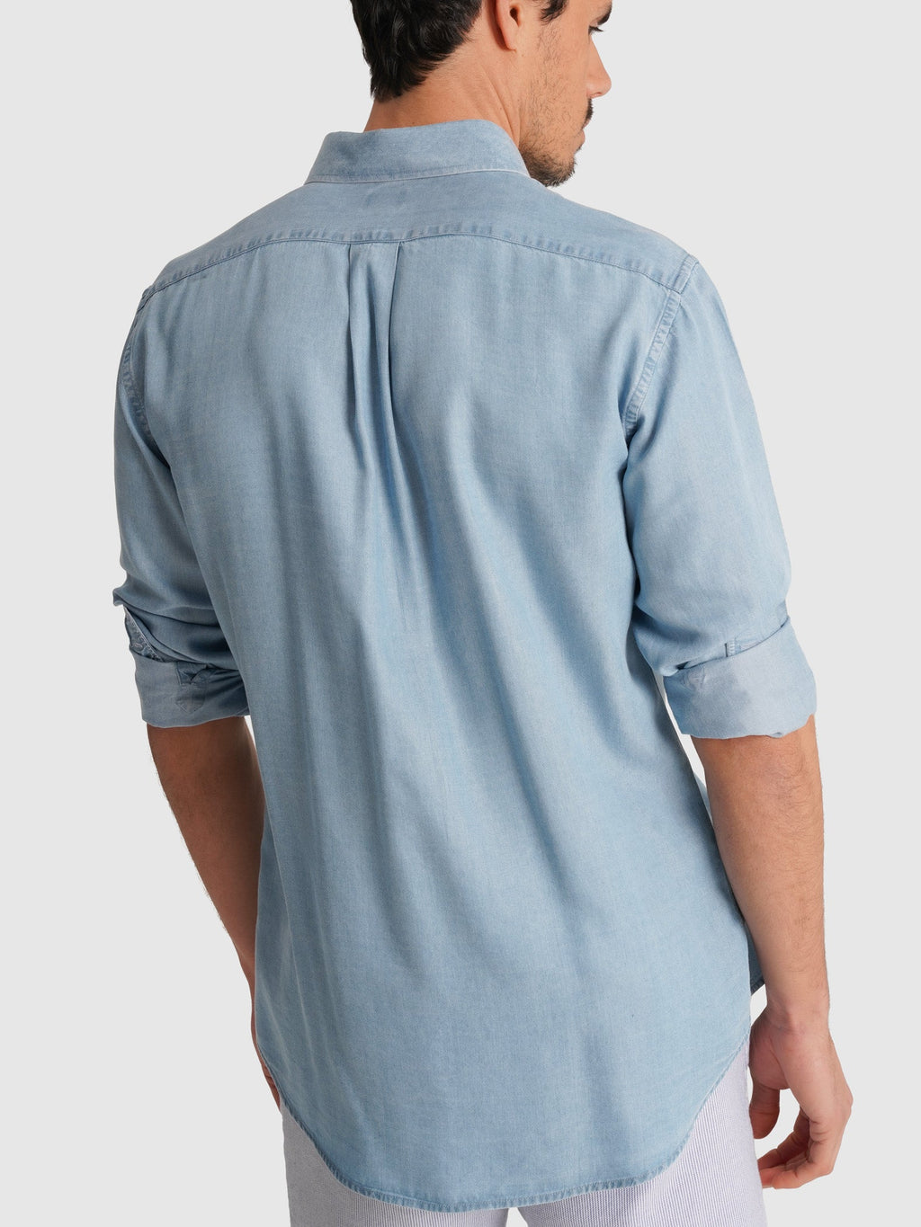 Guillermo Camisa de Corte regular Azul lisa