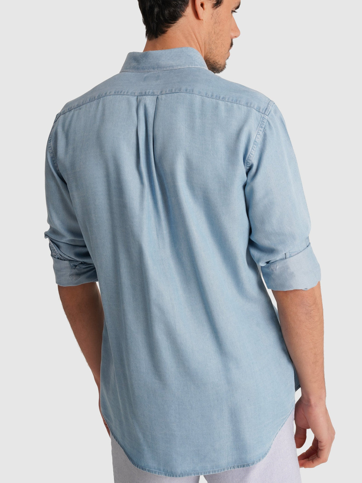 Guillermo Camisa de Corte regular Azul lisa