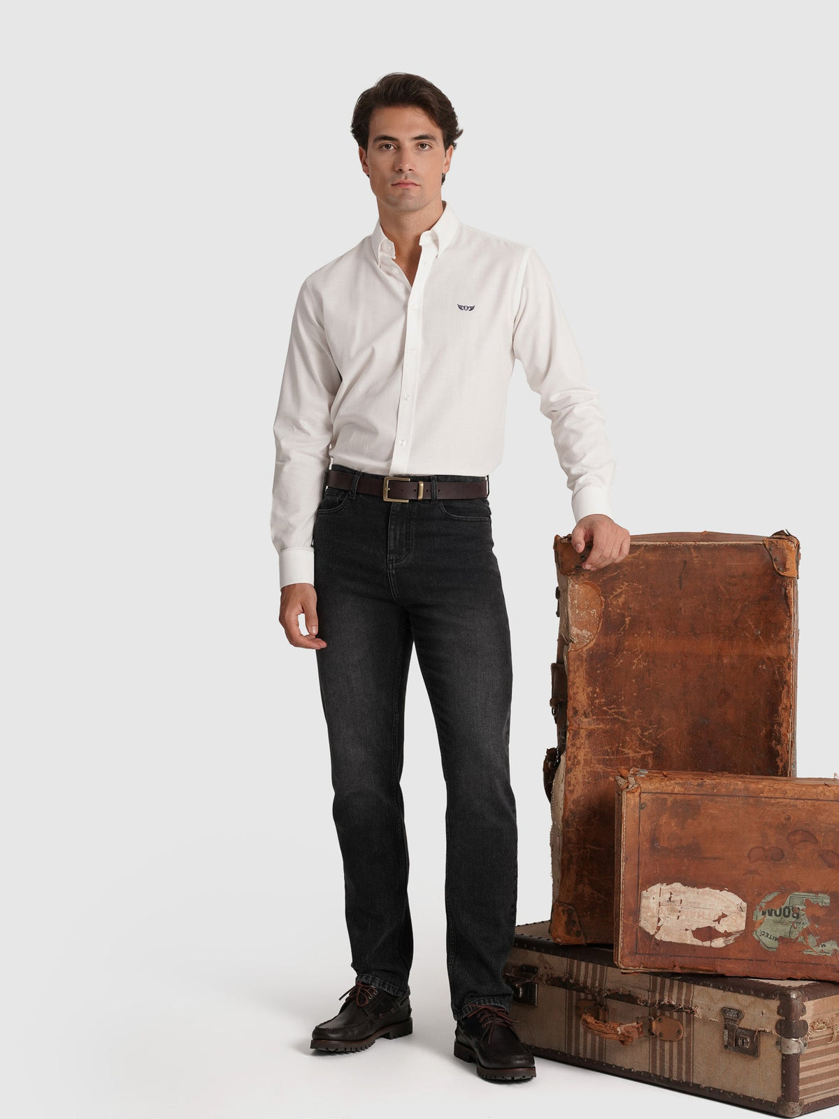 Luciano Camisa Algodon Branca Manga Comprida Regular Fit
