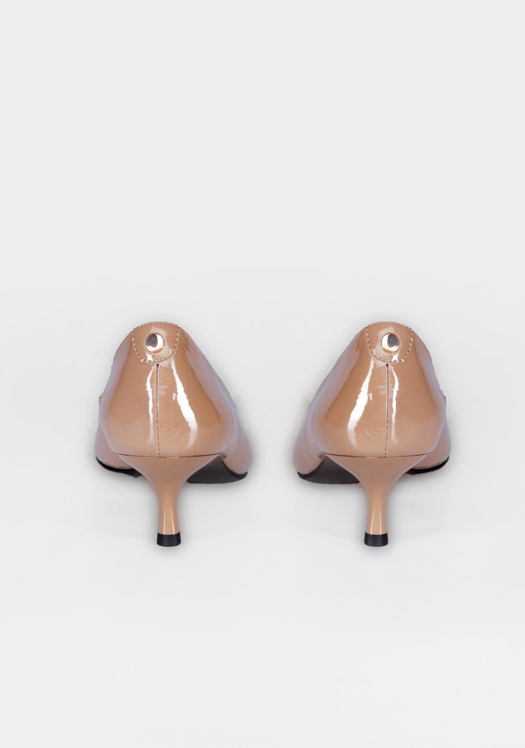Patent Leather Kitten Heel Pumps with Iconic Buckle