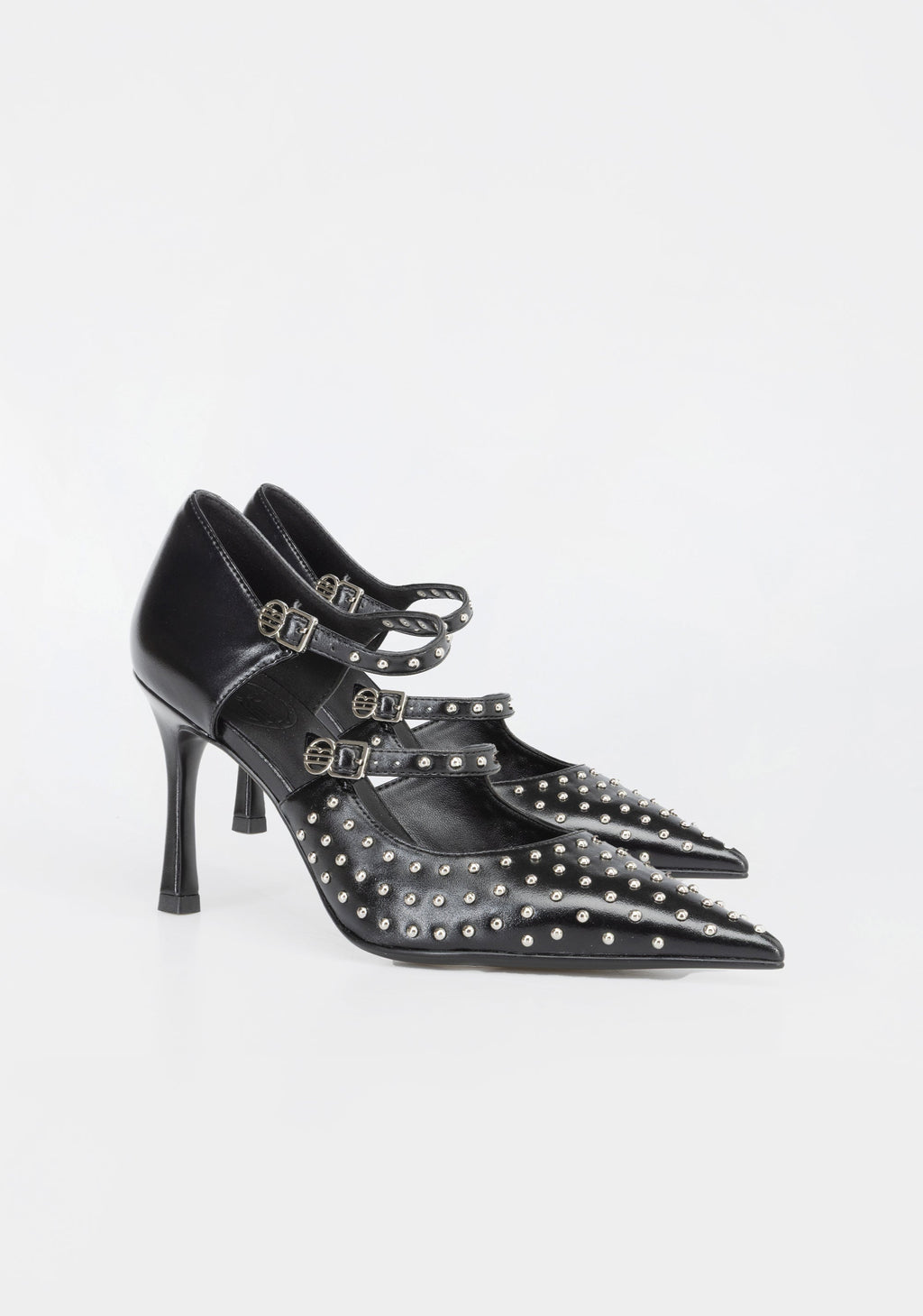 Studded Multi-Strap High-Heel Pumps