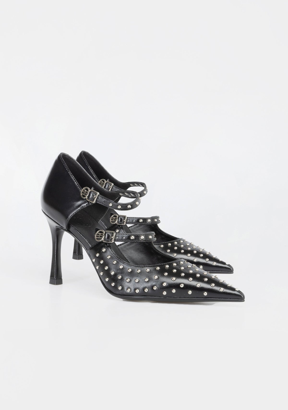 Studded Multi-Strap High-Heel Pumps