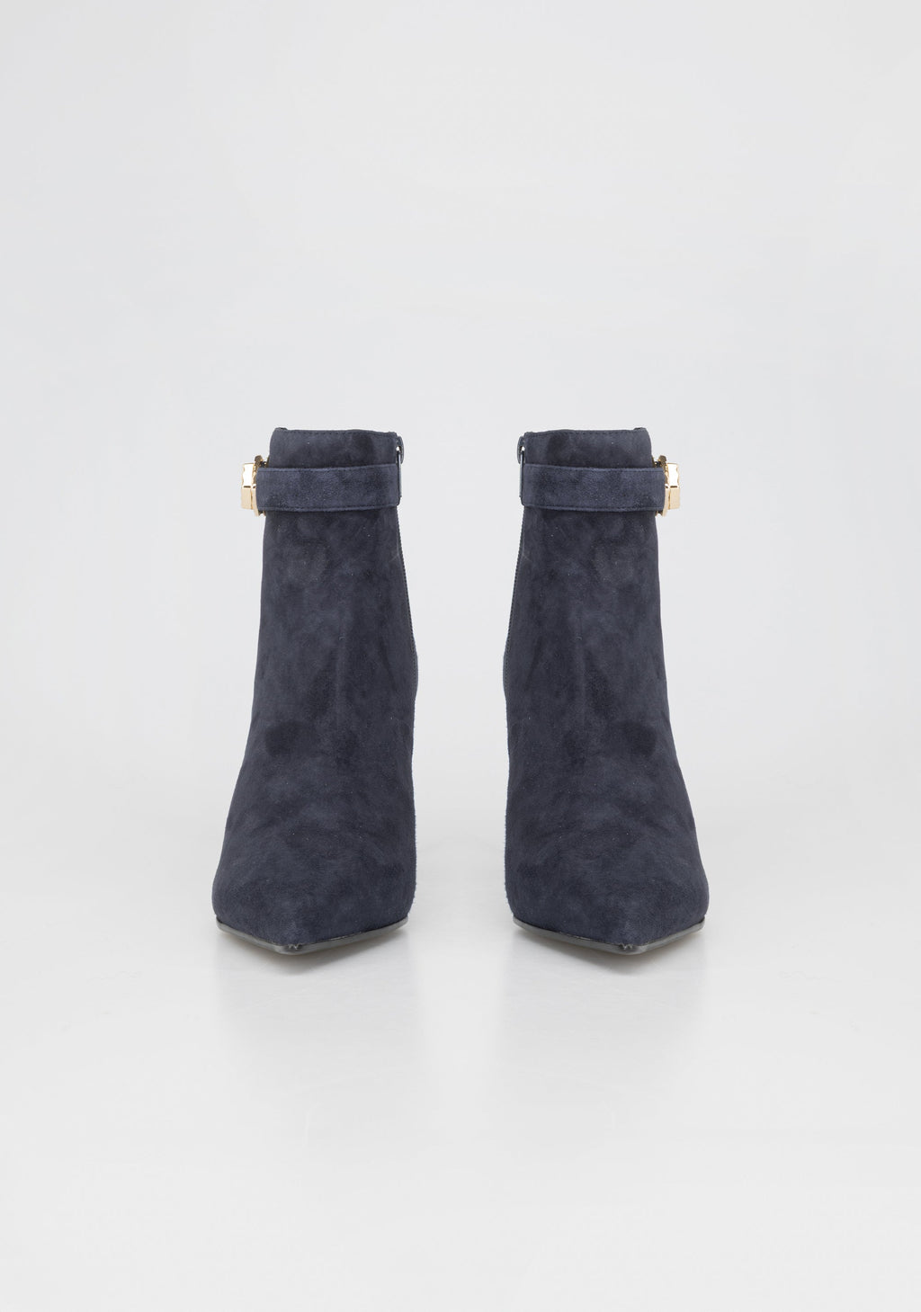 Elegant Suede Ankle Boots with Jewel Buckle