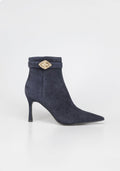 Elegant Suede Ankle Boots with Jewel Buckle