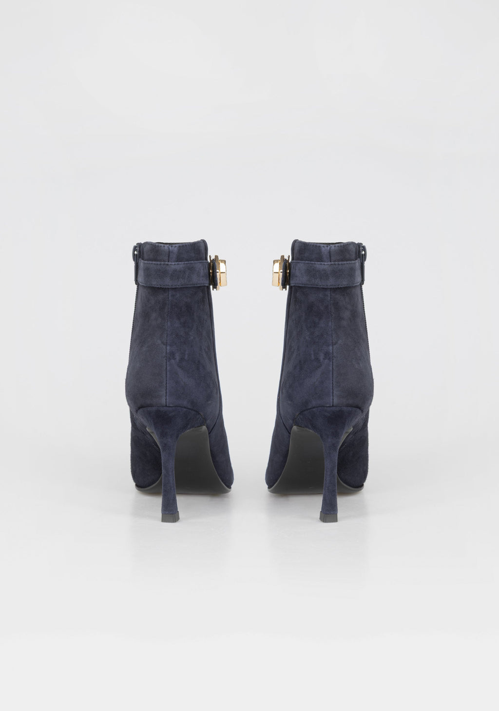 Elegant Suede Ankle Boots with Jewel Buckle