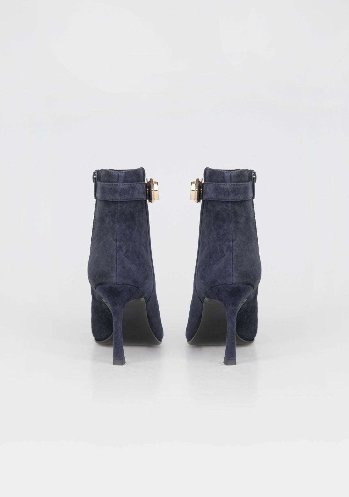 Elegant Suede Ankle Boots with Jewel Buckle