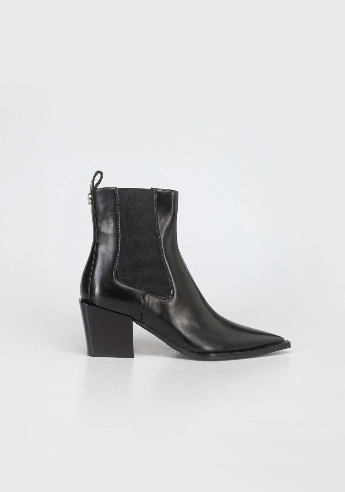 Modern Chelsea Ankle Boots with Pointed Toe and Geometric Heel