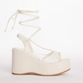 High Wedge Lace-Up Sandals