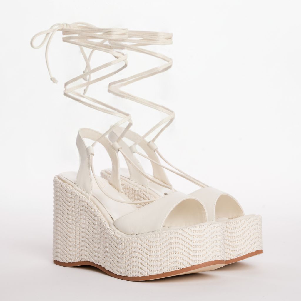 High Wedge Lace-Up Sandals