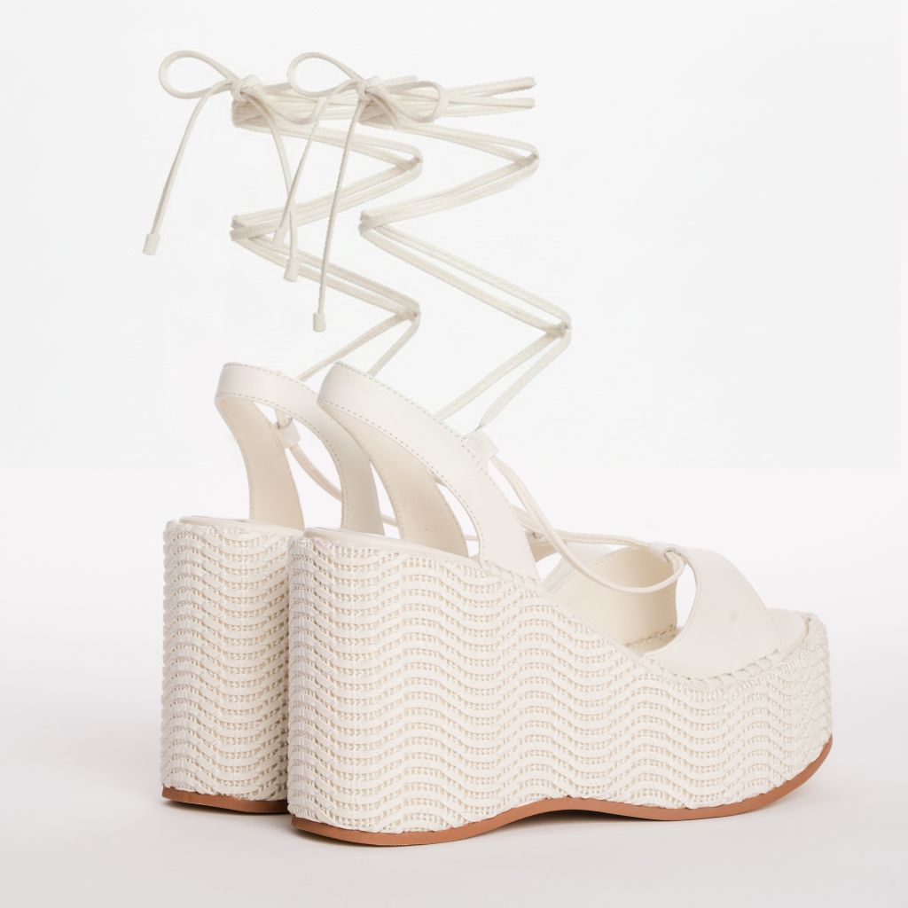 High Wedge Lace-Up Sandals