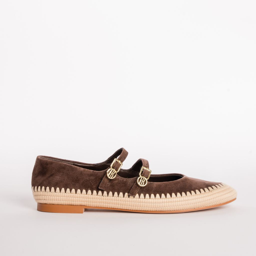 Belina | Zapatos planos tipo Mary Jane con doble hebilla y detalle de cordón