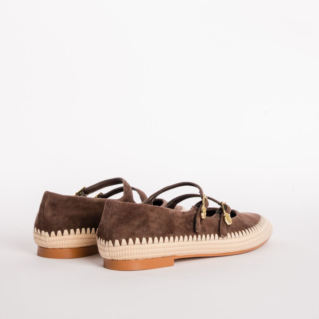 Belina | Zapatos planos tipo Mary Jane con doble hebilla y detalle de cordón
