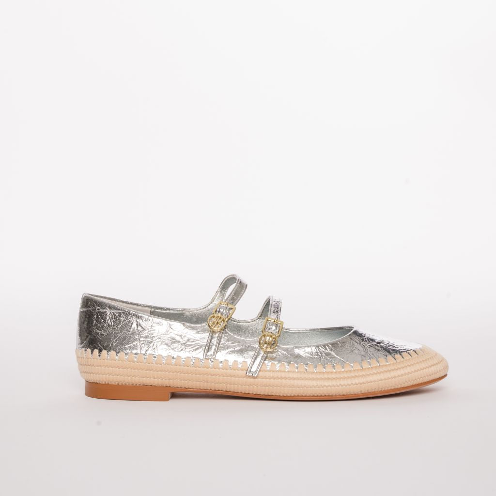 Belina | Zapatos planos tipo Mary Jane con doble hebilla y detalle de cordón