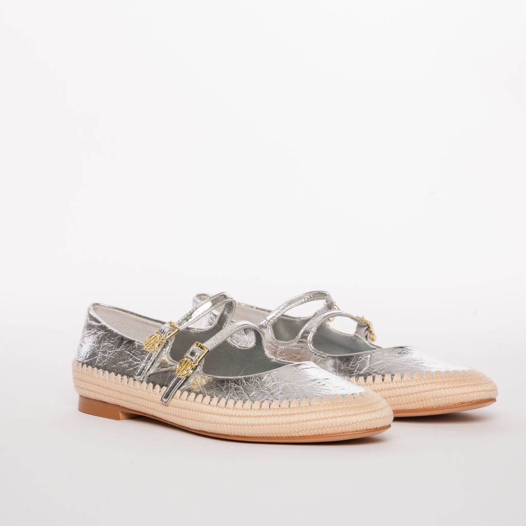 Belina | Zapatos planos tipo Mary Jane con doble hebilla y detalle de cordón