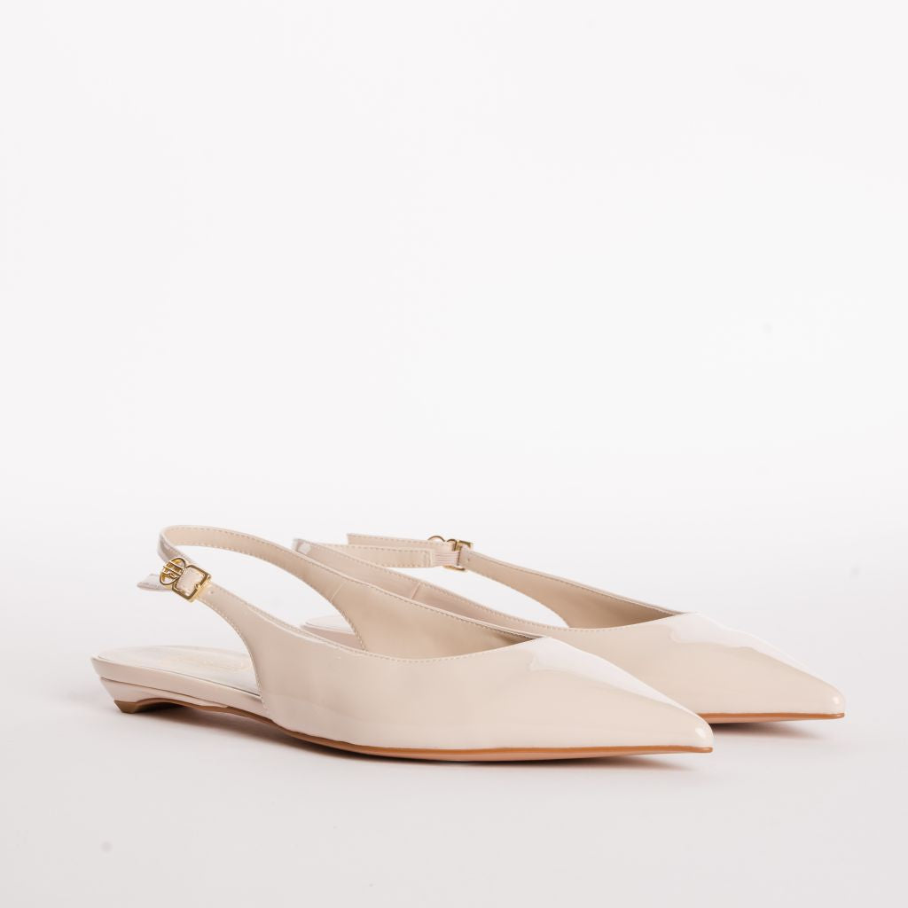 Pointed-Toe Slingback Pumps with Kitten Heel