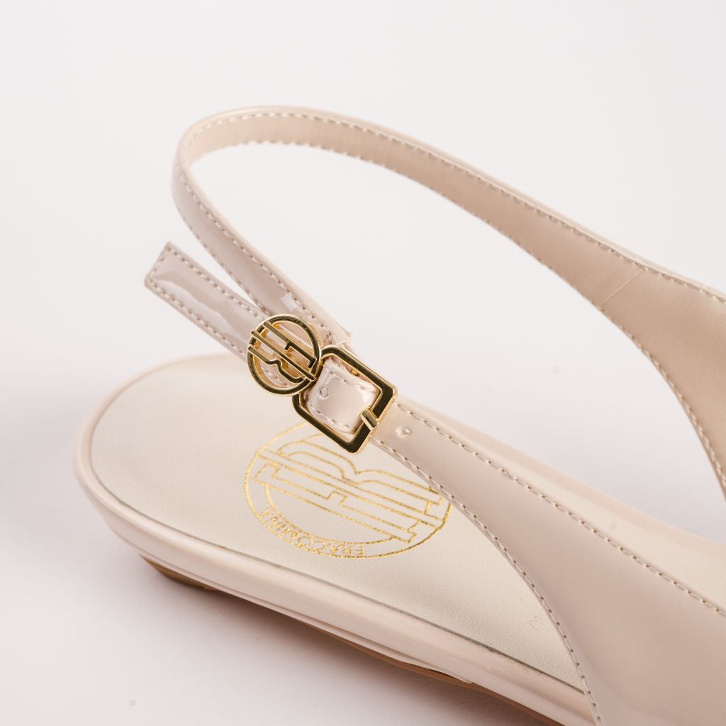 Pointed-Toe Slingback Pumps with Kitten Heel