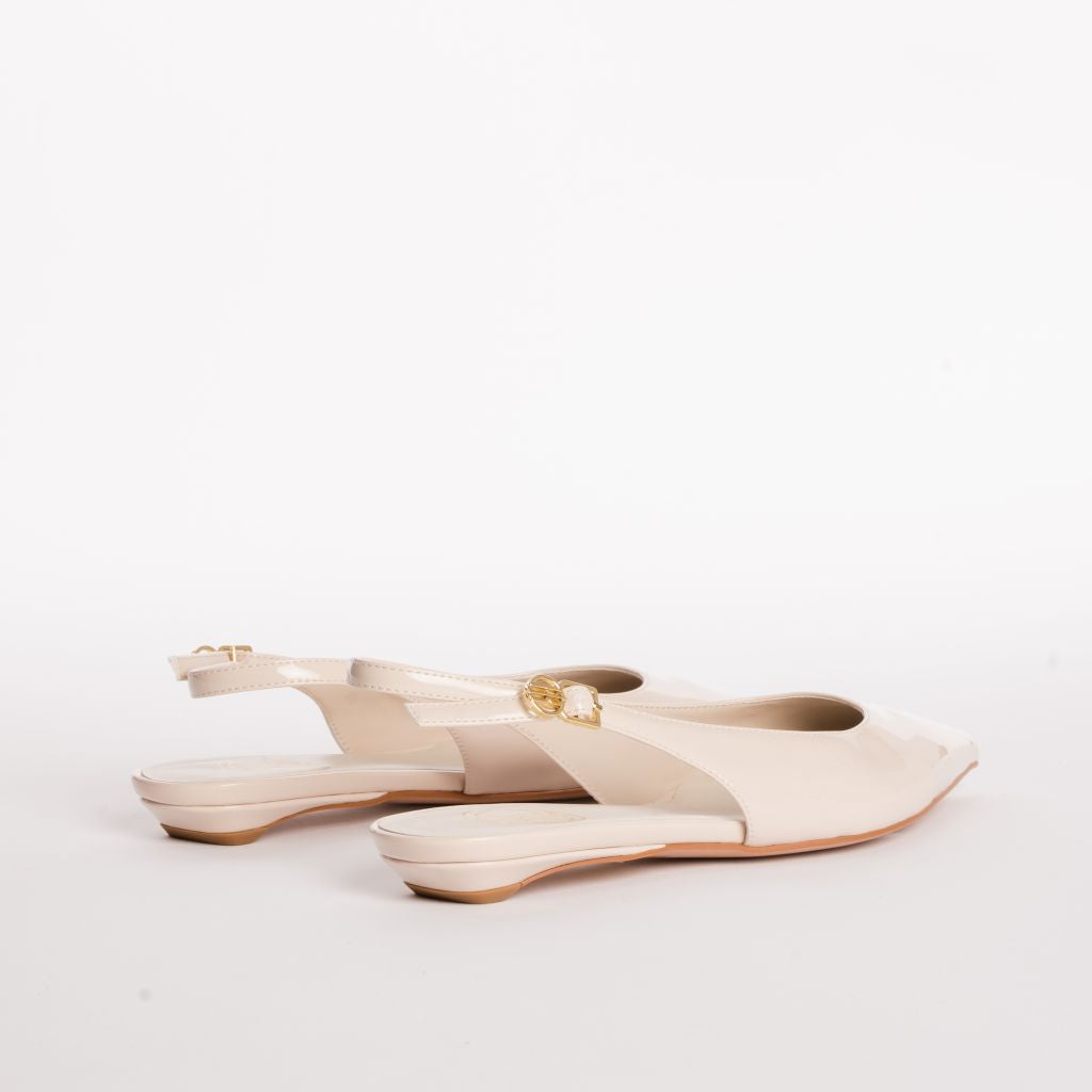 Pointed-Toe Slingback Pumps with Kitten Heel