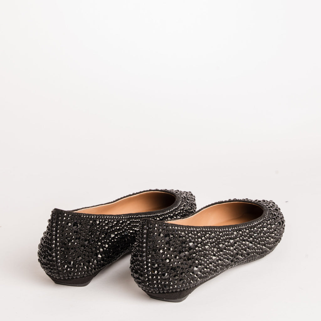 Pointy ballerina shoes with strasses