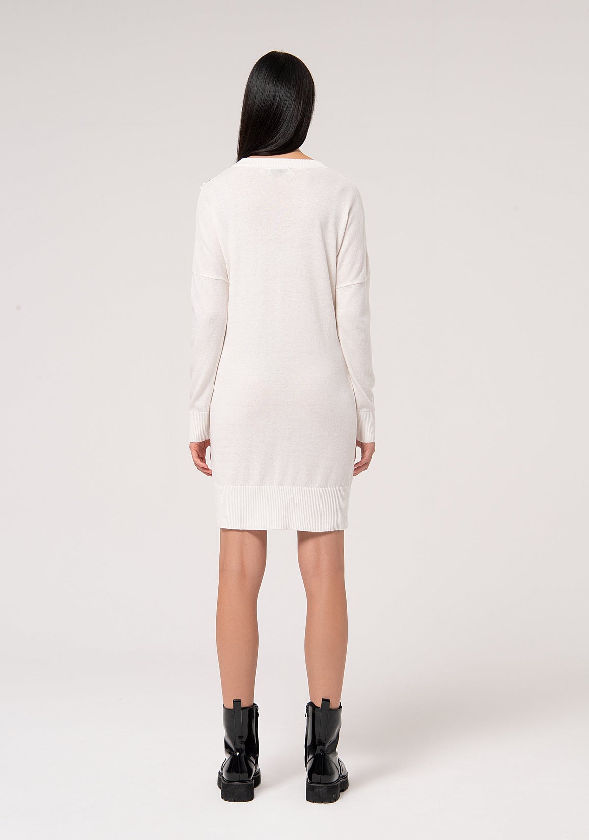 Mini knitted dress slim fit with angora