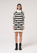 Mini knitted dress regular fit with stripes