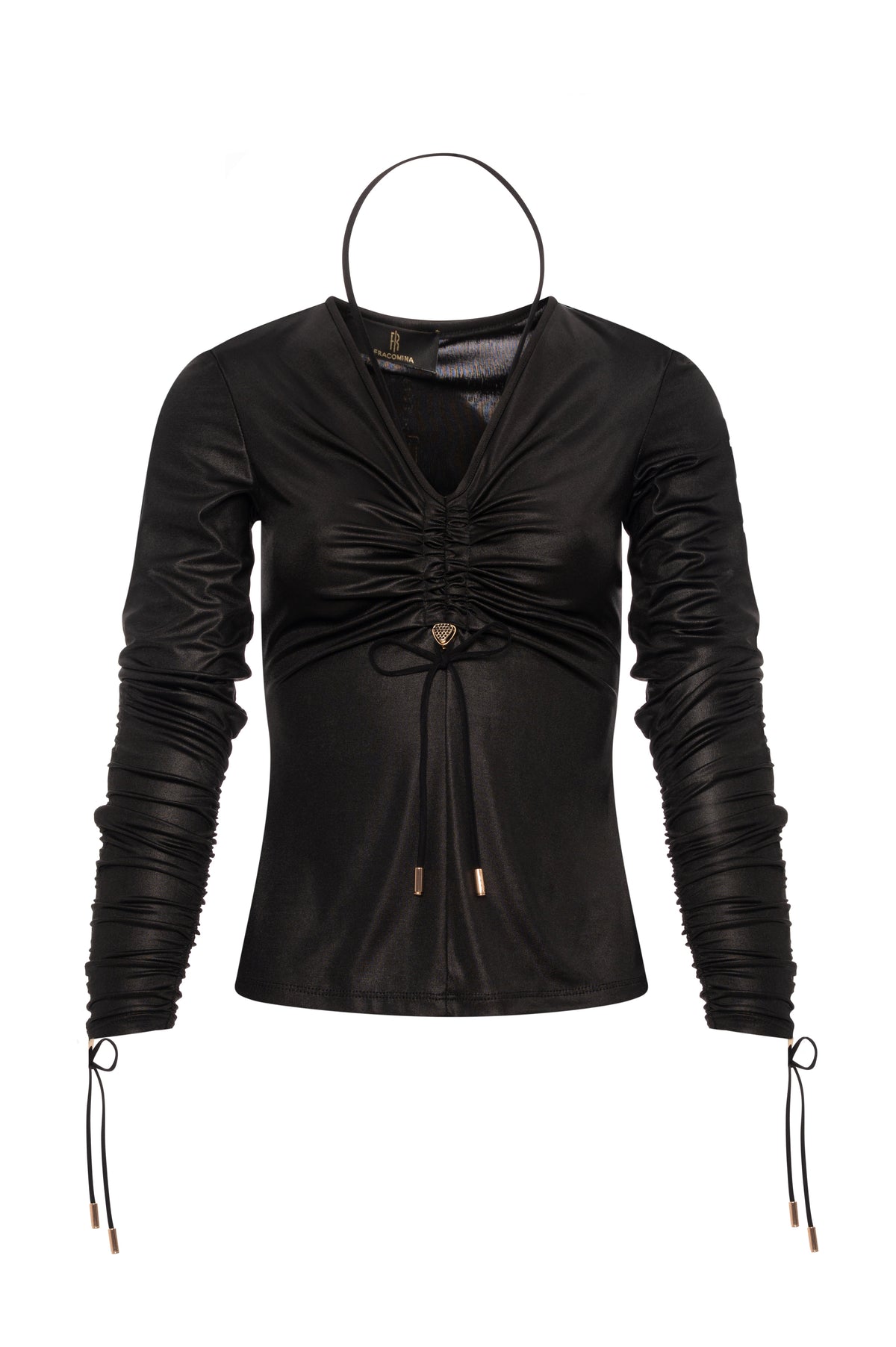 Emma | Blusa de corte entallado confeccionada en imitación de piel
