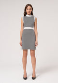 Knitted mini dress slim fit with geometric jacquard effect
