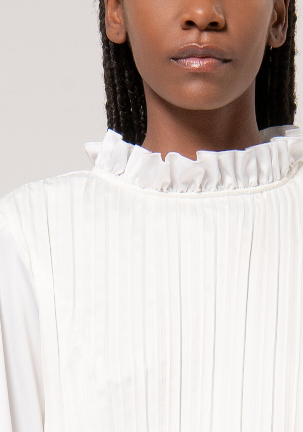 Blouse cropped with plissè effect