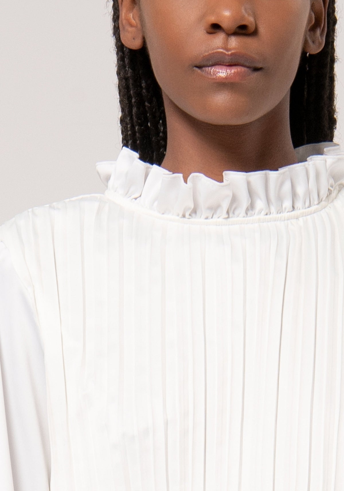 Blouse cropped with plissè effect