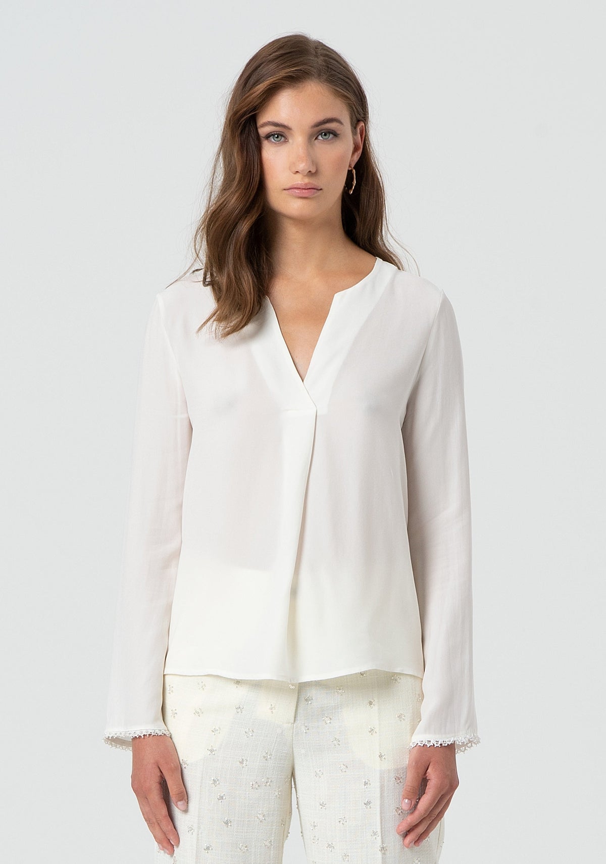 Blouse regular fit with silk
