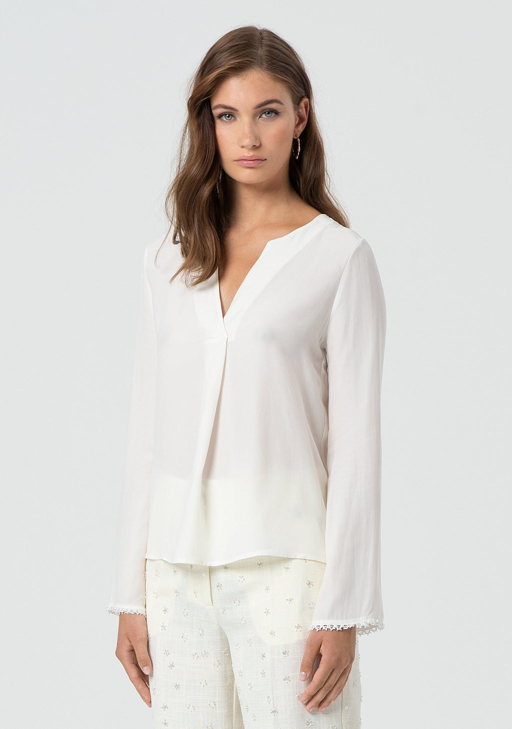 Blouse regular fit with silk