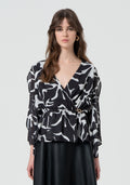 Blouse regular fit with flowery pattern