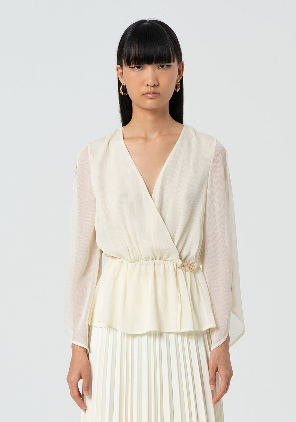 Blouse regular fit made in georgette with lurex