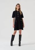 Mini knitted dress flared