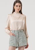 Lily | Blusa de corte recto confeccionada en satén