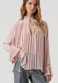 Zoe | Blusa de corte amplio confeccionada en tejido con efecto plisado