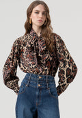 Amy | Blusa de corte recto con estampado animalista