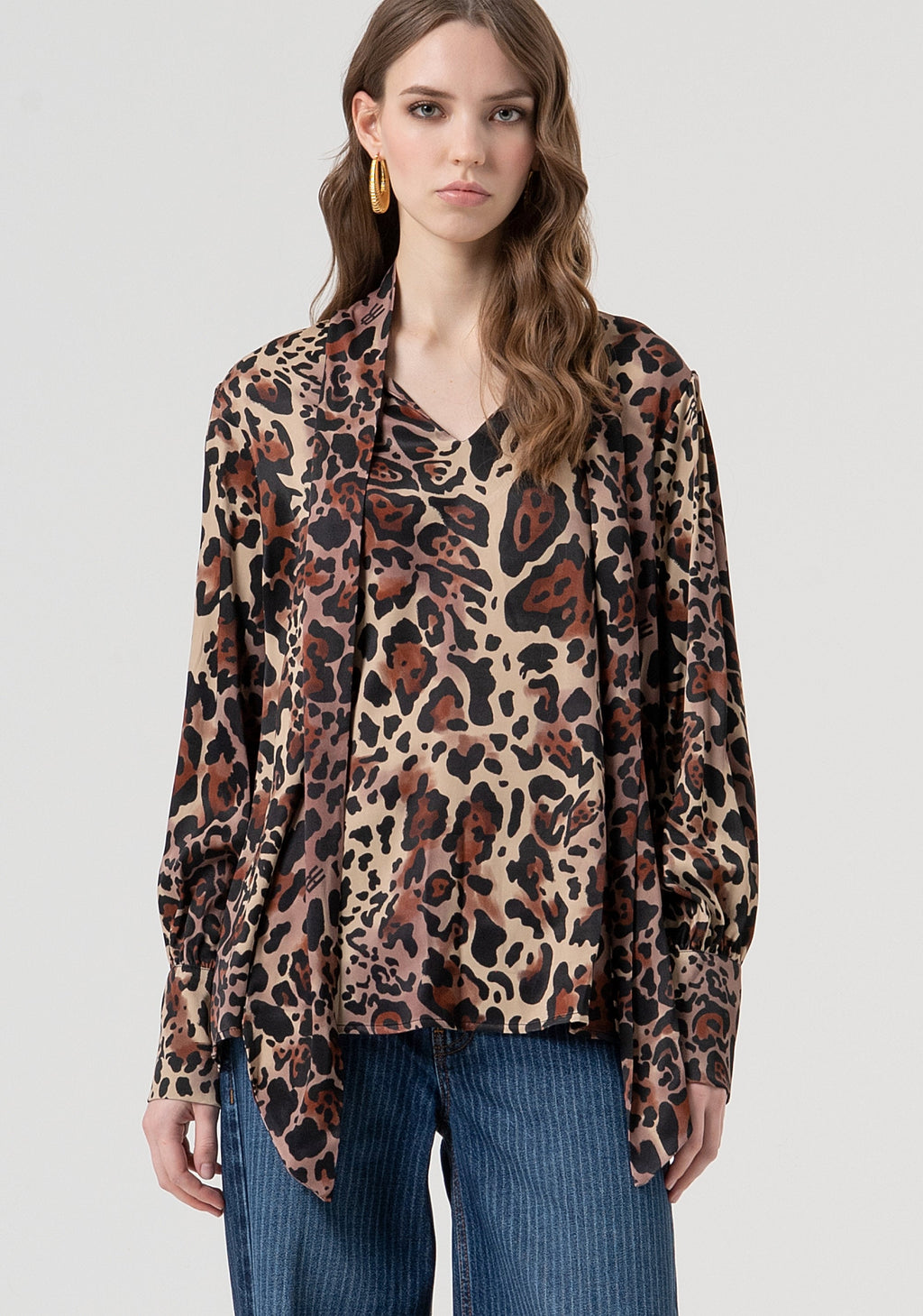 Amy | Blusa de corte recto con estampado animalista