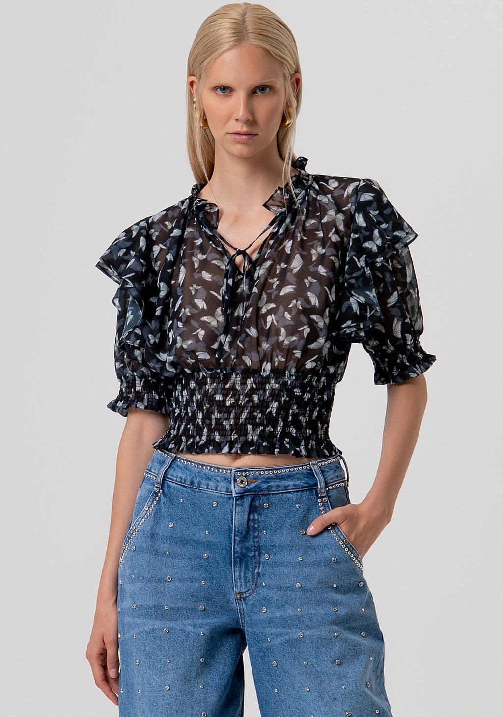 Alfosina | Top corto con estampado floral