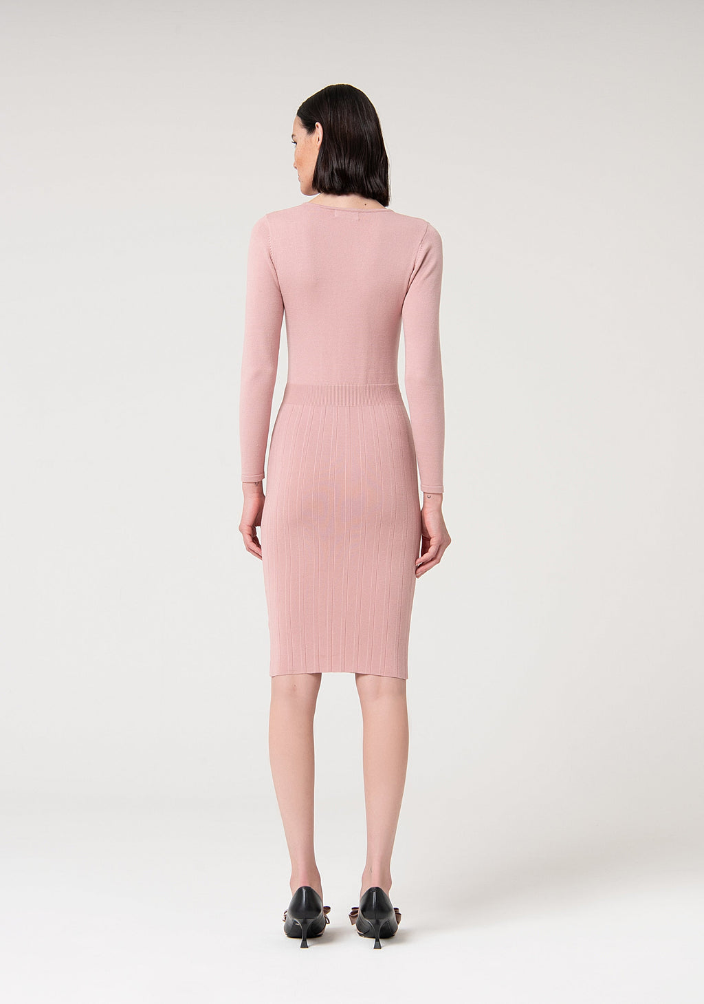 Knitted dress slim fit middle length