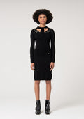 Knitted dress slim fit middle length