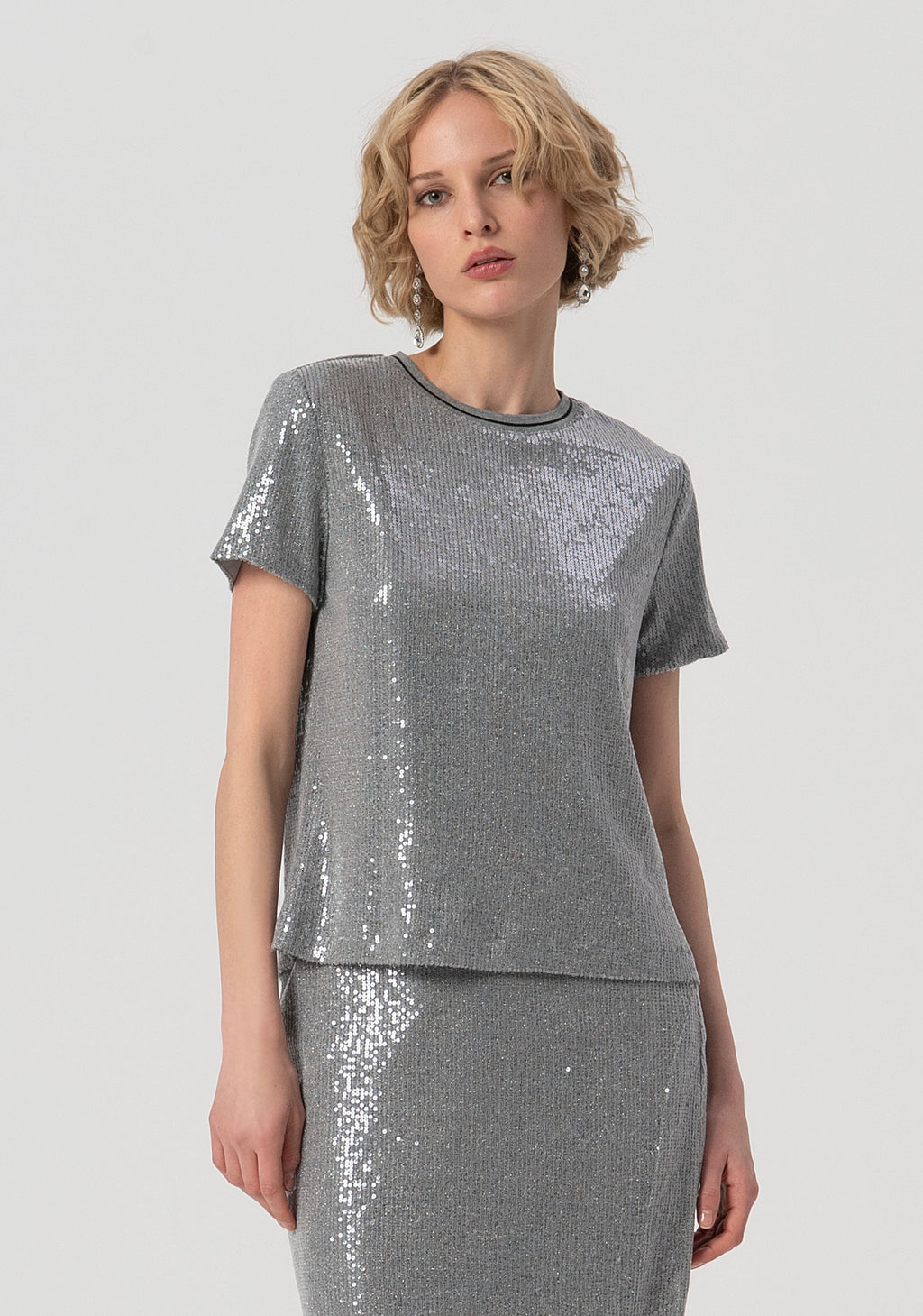 Grace | Blusa de corte recto con lentejuelas