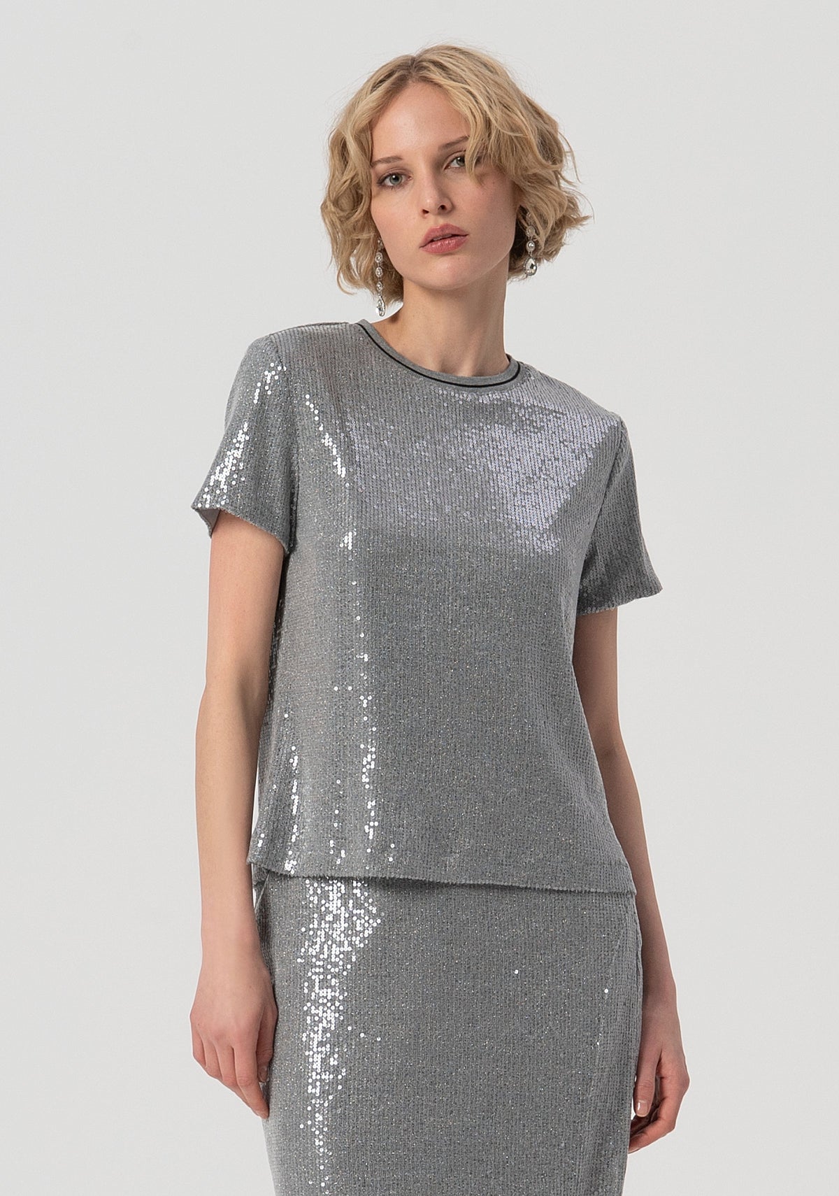 Grace | Blusa de corte recto con lentejuelas