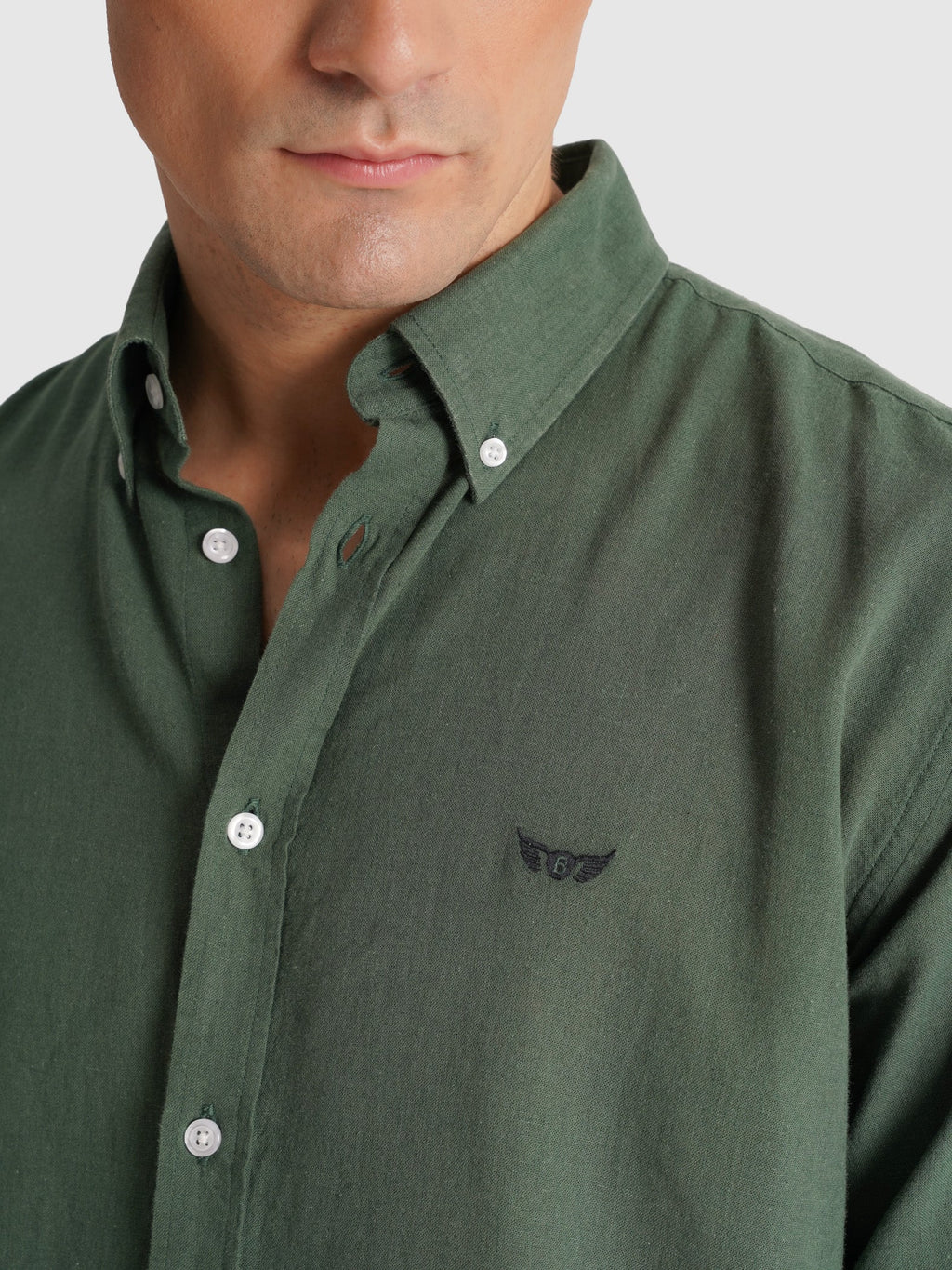 Álvaro Camisa Corte regular Verde Lisa