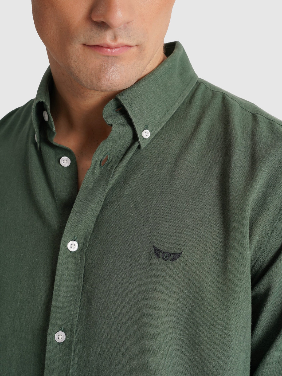 Álvaro Camisa Corte regular Verde Lisa