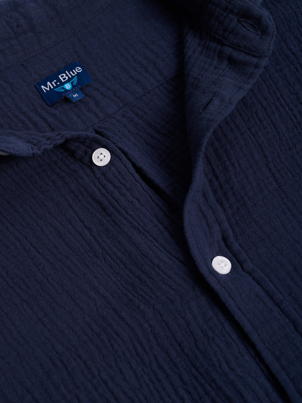 Adrián Camisa de Manga corta Azul liso