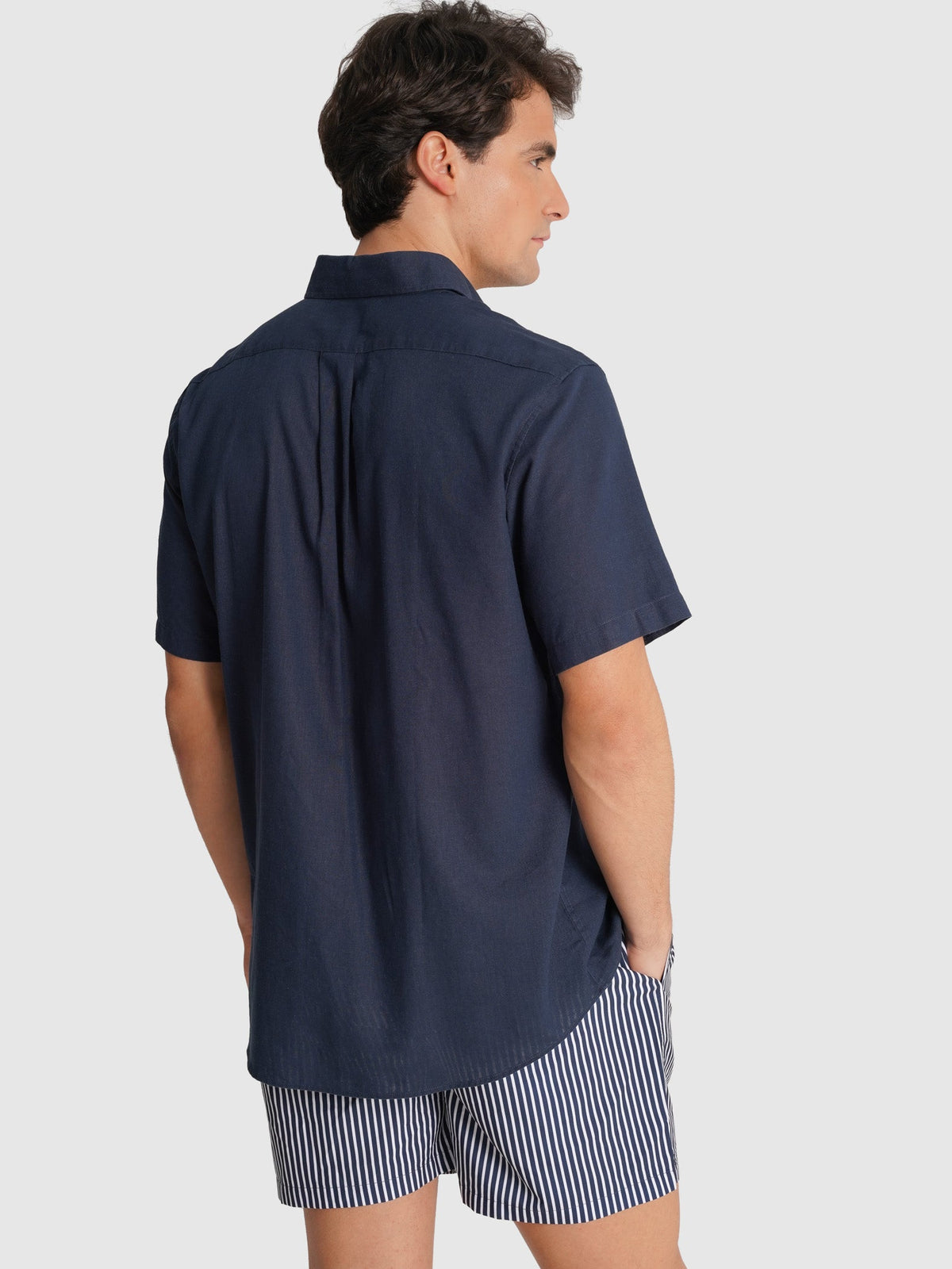 Saul Camisa Manga Corta Azul oscuro Liso
